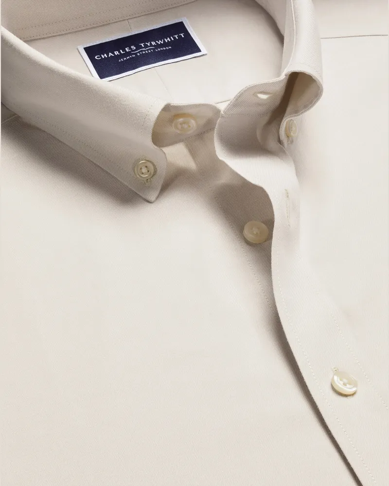 Charles Tyrwhitt Twill-Hemd Cremefarben