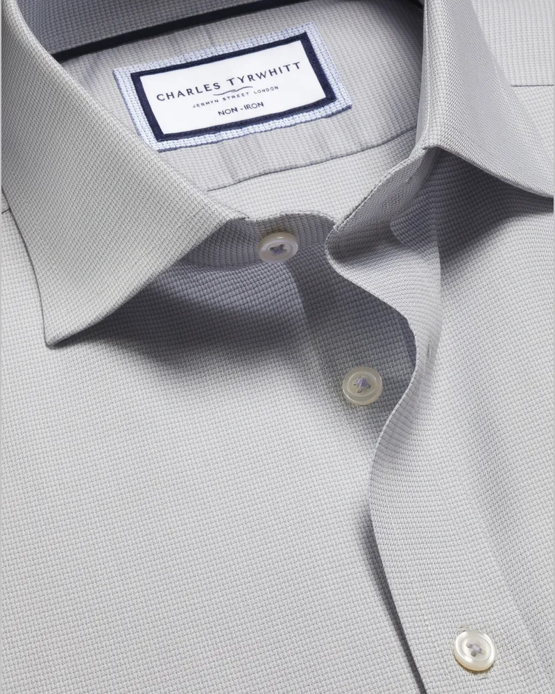 Charles Tyrwhitt Bügelfreies Westminster Hemd Silbergrau Silber