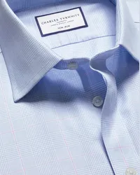 Charles Tyrwhitt Bügelfreies Twill-Hemd Blau