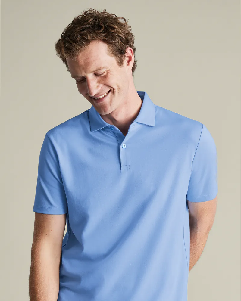 Charles Tyrwhitt Smartes Tyrwhitt Piqué-Polo Blau