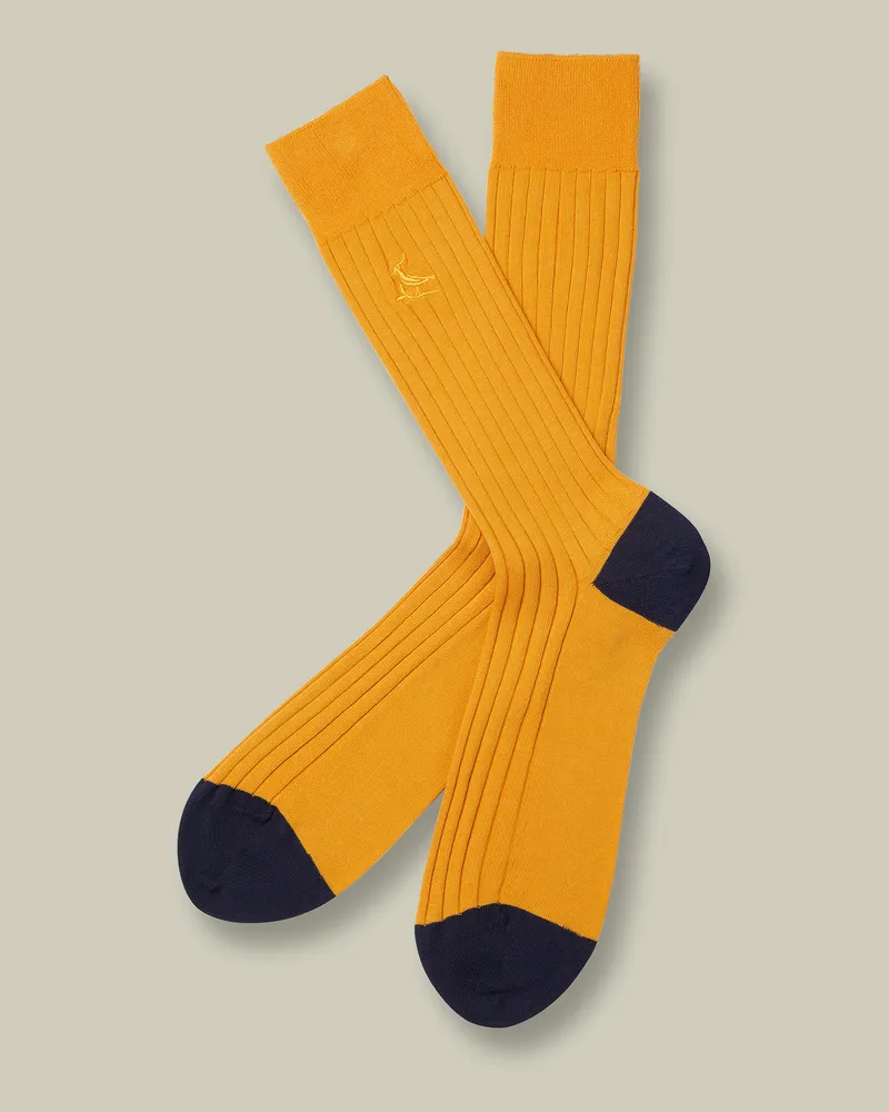 Charles Tyrwhitt Rippstrick-Socken Gelb