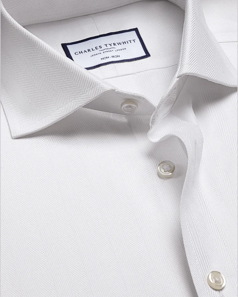 Charles Tyrwhitt Bügelfreies Hemd Weiß