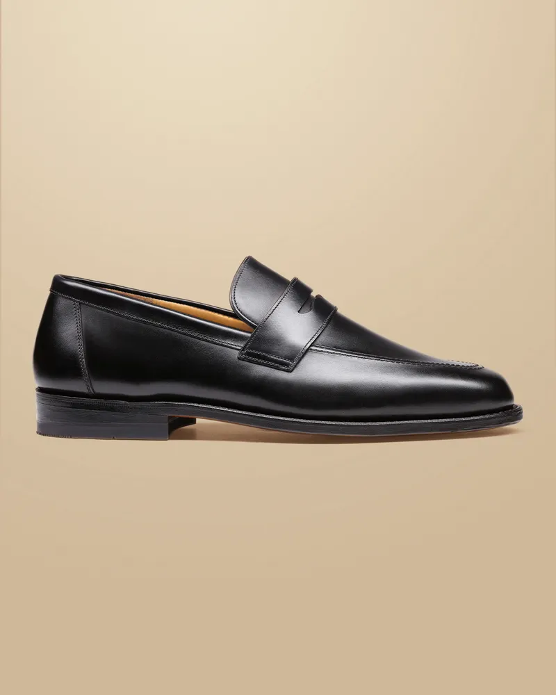 Charles Tyrwhitt Penny-Slipper aus Leder Schwarz Schwarz