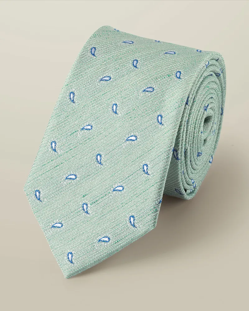 Charles Tyrwhitt Schmale Krawatte aus Seide Hell Grün