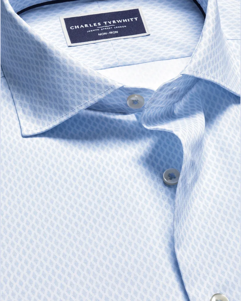 Charles Tyrwhitt Bügelfreies Stretch-Hemd Blau