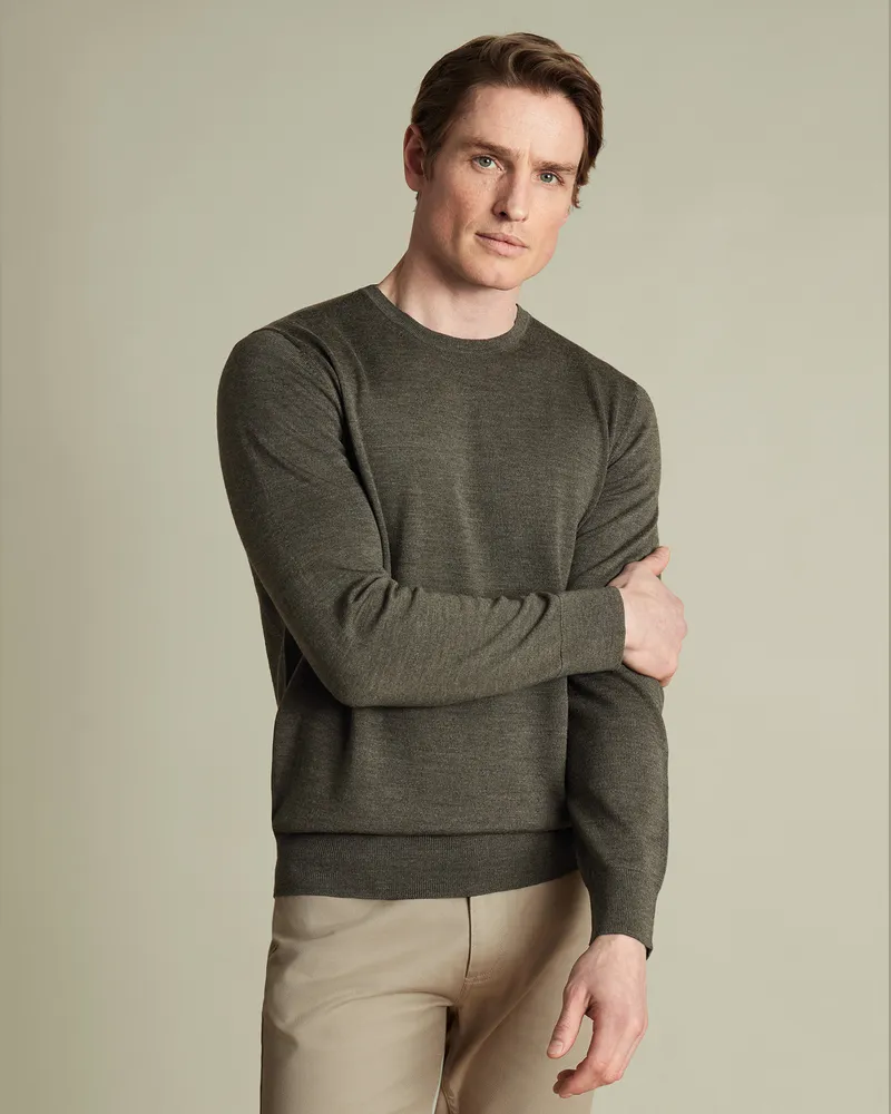 Charles Tyrwhitt Merinopullover Grün