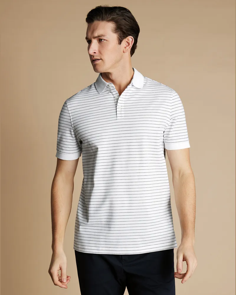 Charles Tyrwhitt Tyrwhitt Piqué-Polo Weiß Marineblau