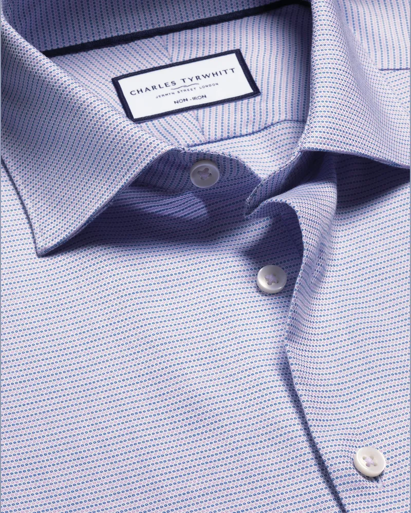 Charles Tyrwhitt Bügelfreies strukturiertes Purple