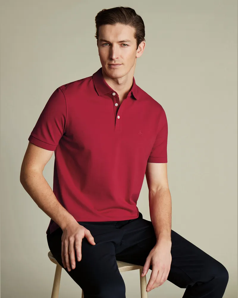 Charles Tyrwhitt Tyrwhitt Piqué-Polo Rot Rot