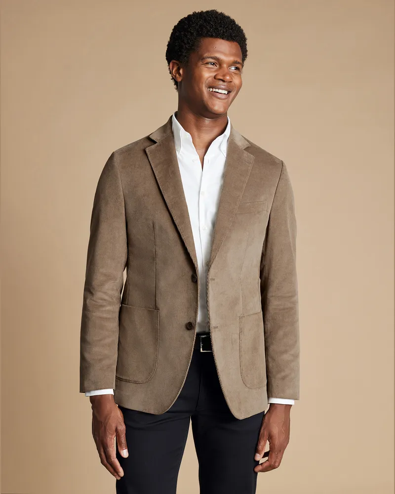 Charles Tyrwhitt Cordsakko Taupe Neutral