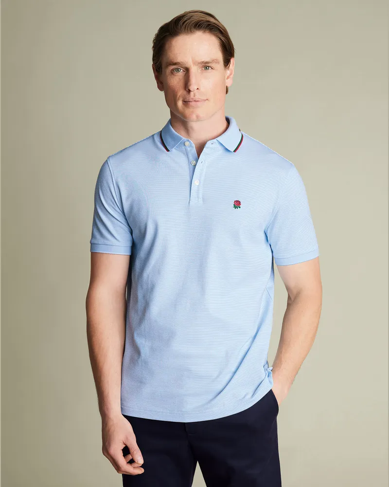 Charles Tyrwhitt England Rugby Piqué-Polo Blau