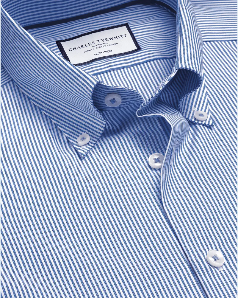 Charles Tyrwhitt Bügelfreies Oxfordhemd Blau