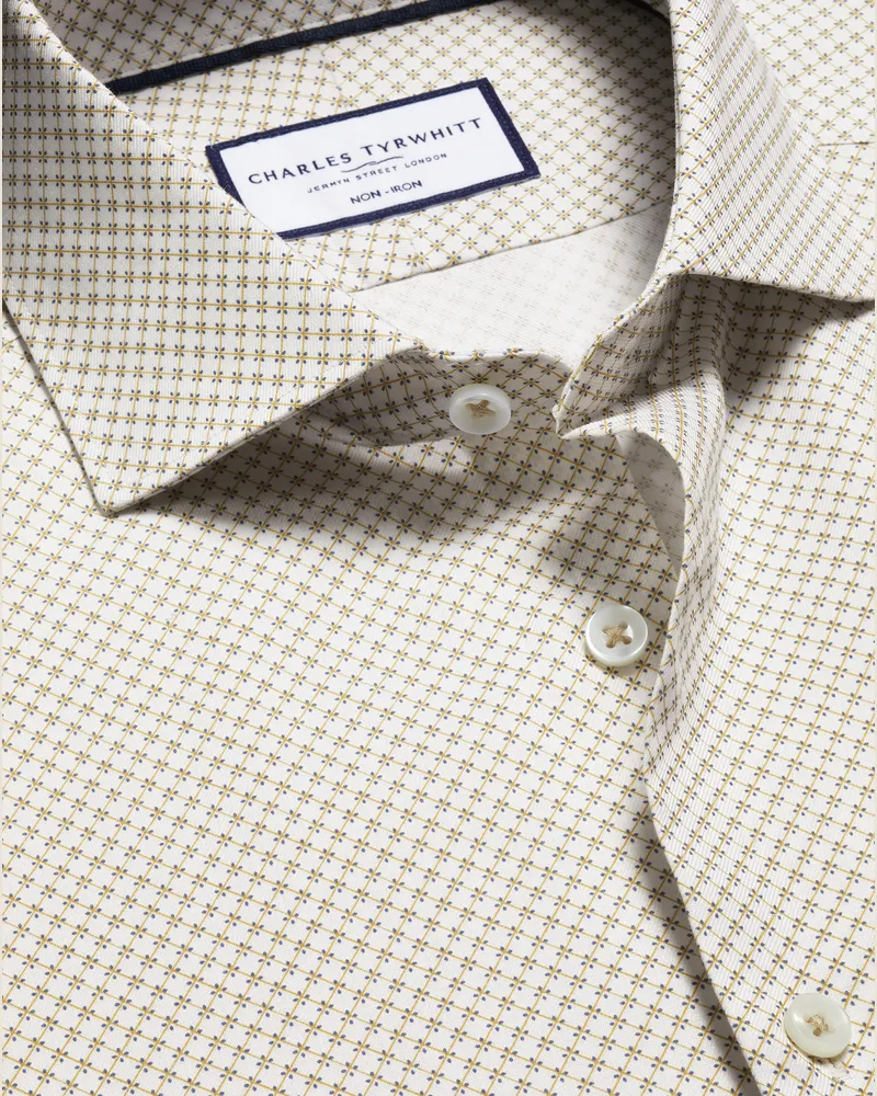 Charles Tyrwhitt Bügelfreies Stretch-Hemd Blau