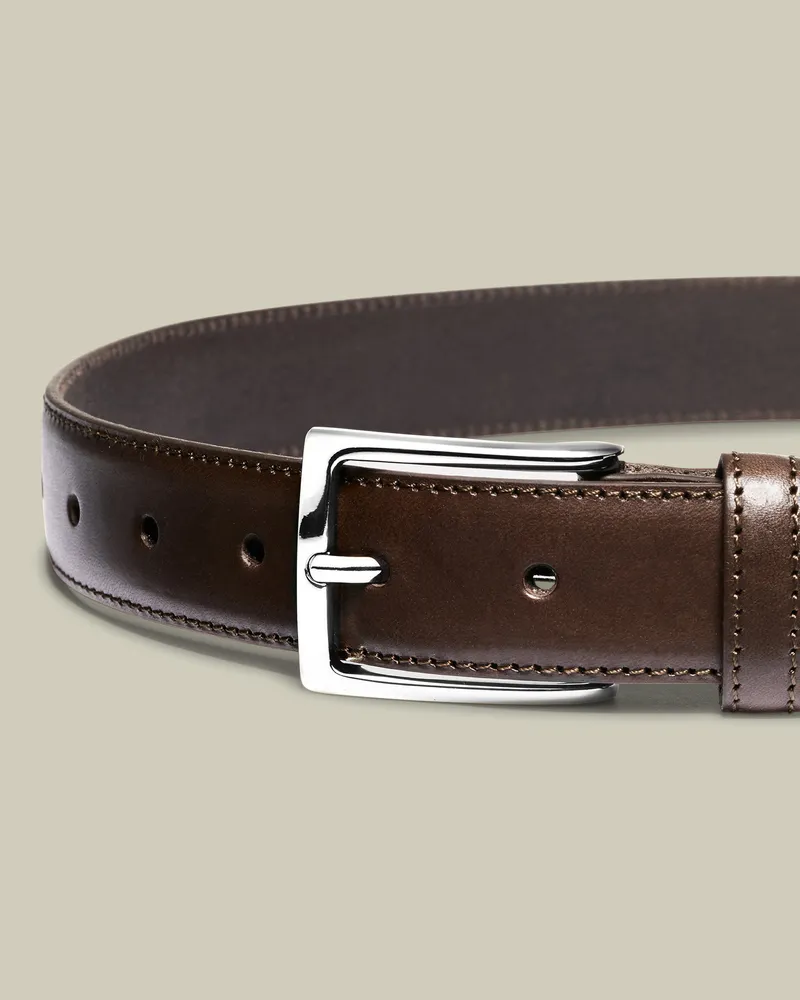 Charles Tyrwhitt Formeller Ledergürtel Braun