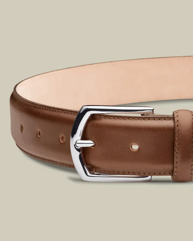 Charles Tyrwhitt Formeller Ledergürtel Braun