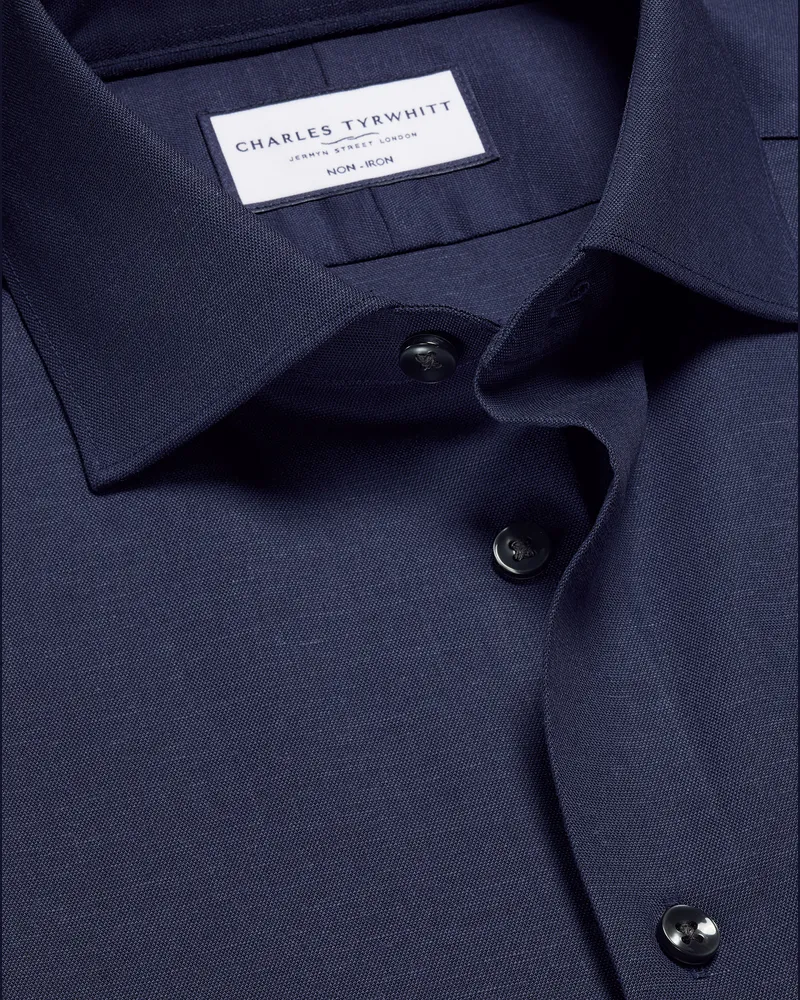 Charles Tyrwhitt Bügelfreies Hemd Blau