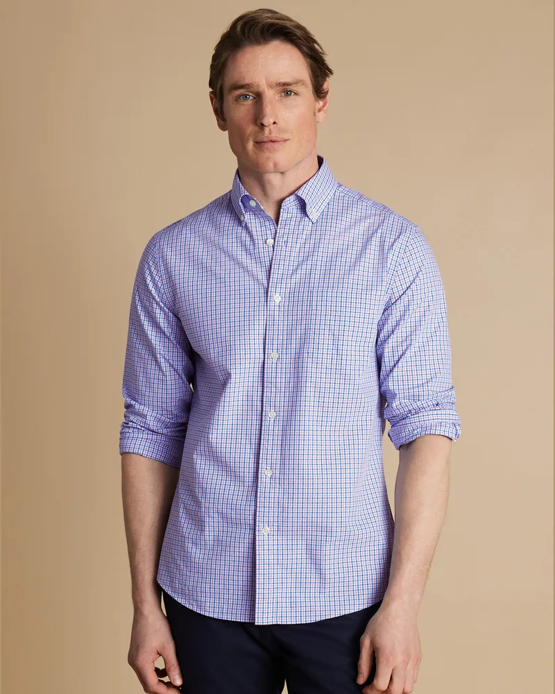 Charles Tyrwhitt Bügelfreies Hemd Blau