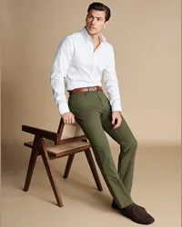 Charles Tyrwhitt 5-Pocket-Jeans aus Twill Oliv Grün