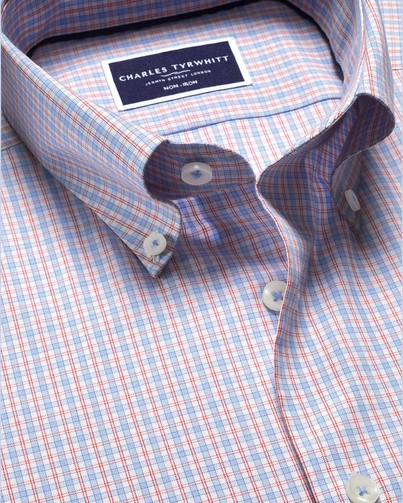 Charles Tyrwhitt Bügelfreies Oxfordhemd Rot