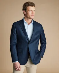 Charles Tyrwhitt Strukturiertes Wollsakko Blau