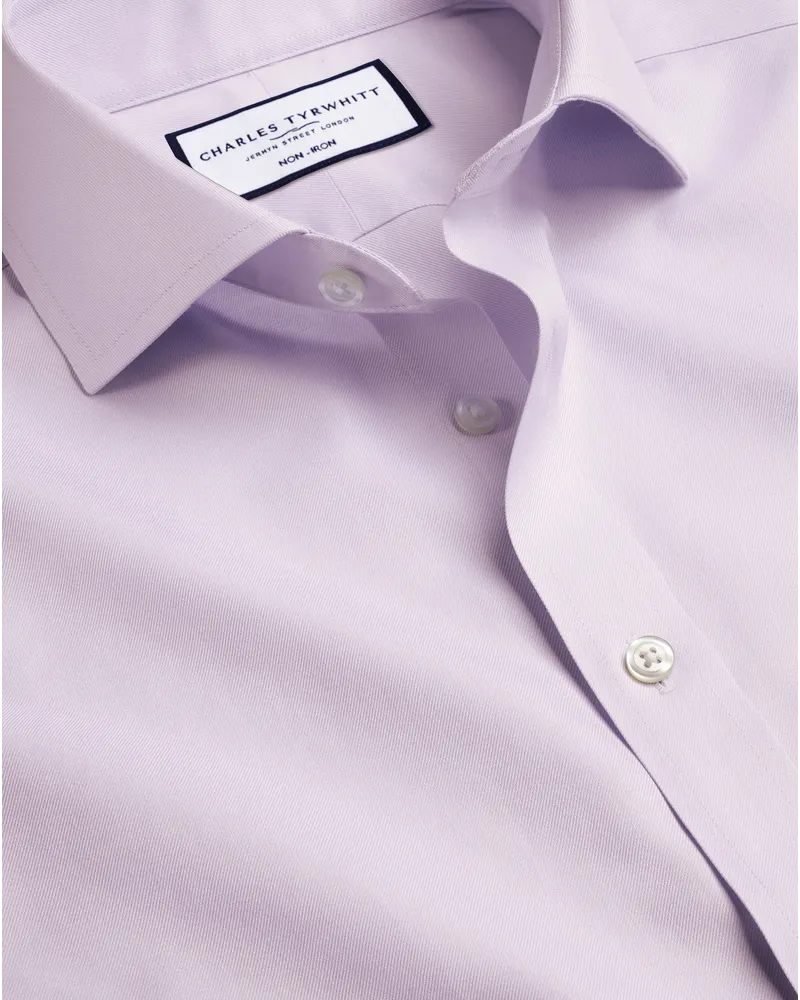 Charles Tyrwhitt Bügelfreies Twill-Hemd Purple