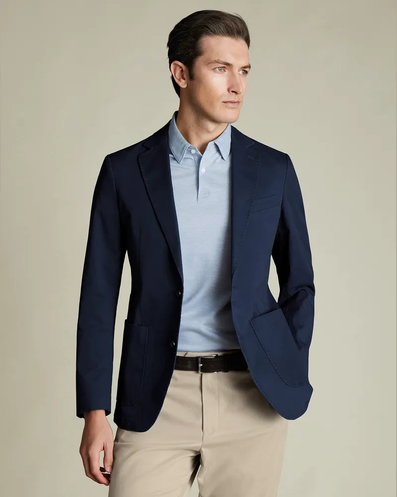 Charles Tyrwhitt Sakko aus Stretch-Baumwolle Marineblau