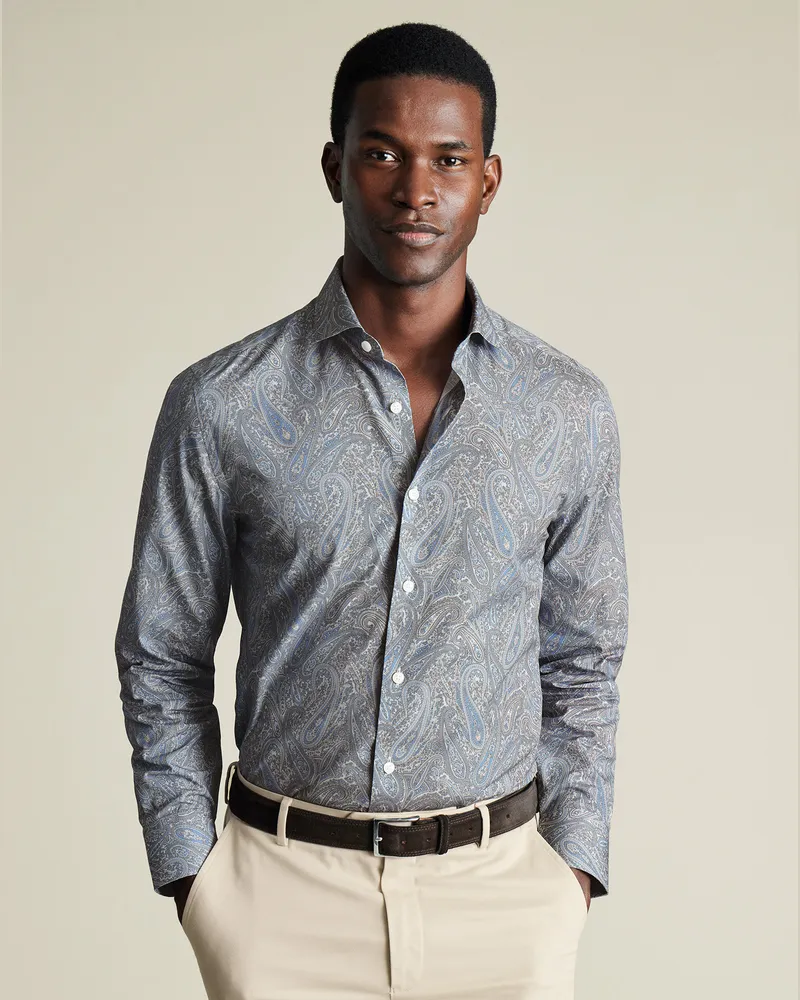 Charles Tyrwhitt Hemd aus Liberty Fabric Mittelblau