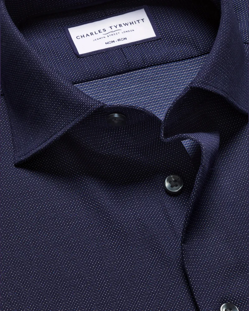 Charles Tyrwhitt Bügelfreies Hemd Blau