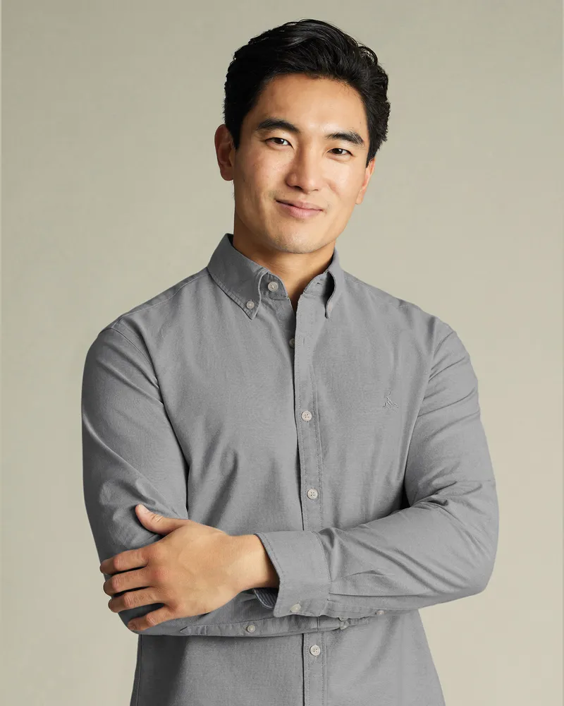 Charles Tyrwhitt Stretch-Oxfordhemd Grau