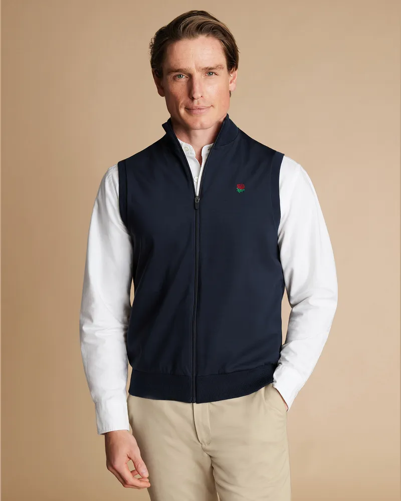 Charles Tyrwhitt England Rugby Hybrid-Weste Marineblau