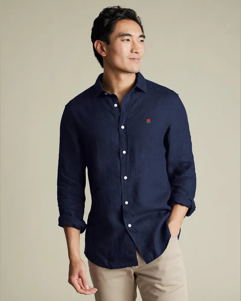 Charles Tyrwhitt England Rugby Hemd Marineblau