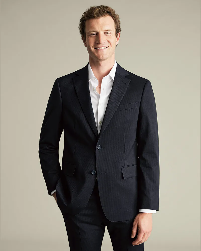 Charles Tyrwhitt Anzugsakko mit Streifen Marineblau