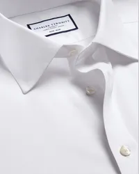 Charles Tyrwhitt Bügelfreies Popeline-Hemd Weiß Weiß