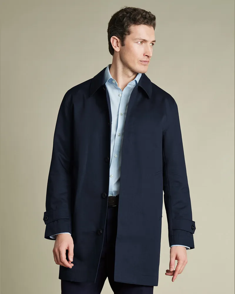 Charles Tyrwhitt Wasserabweisender Regenmantel Blau