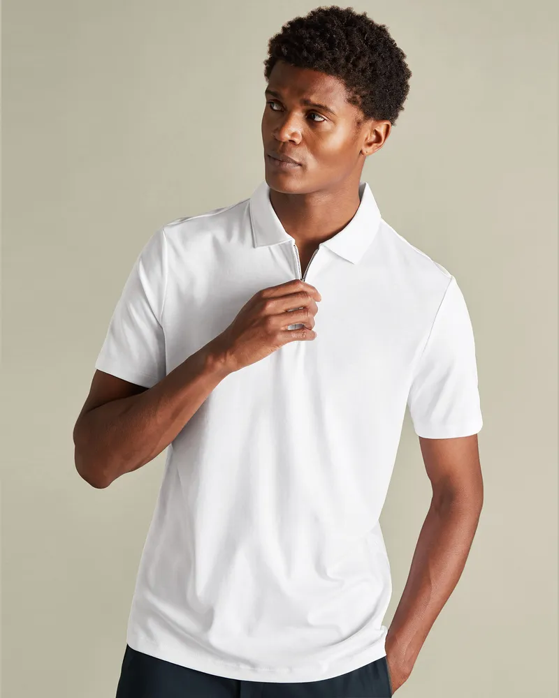 Charles Tyrwhitt Jersey-Polo Weiß