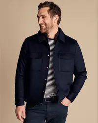 Charles Tyrwhitt Harrington Jacke aus Wolle Marineblau