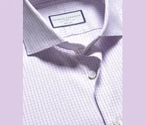 Bügelfreies Performance Twill-Hemd feinen Karos Lila