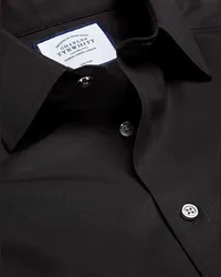 Charles Tyrwhitt Bügelfreies Popeline-Hemd Schwarz Schwarz