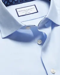 Charles Tyrwhitt Bügelfreies Twill-Hemd Blau