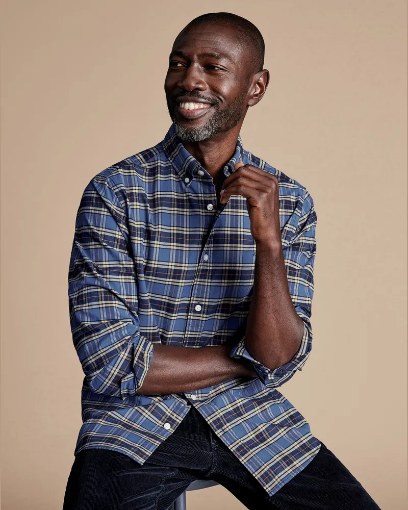 Charles Tyrwhitt Gebürstetes vorgewaschenes Indigo