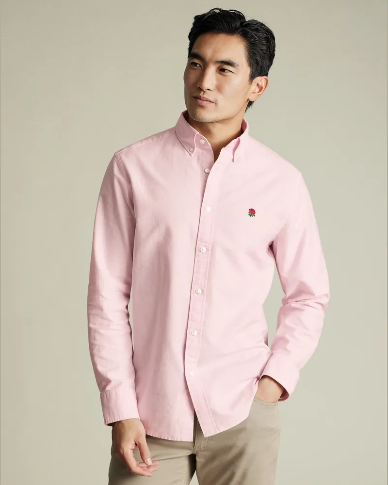Charles Tyrwhitt England Rugby Oxfordhemd Rosa