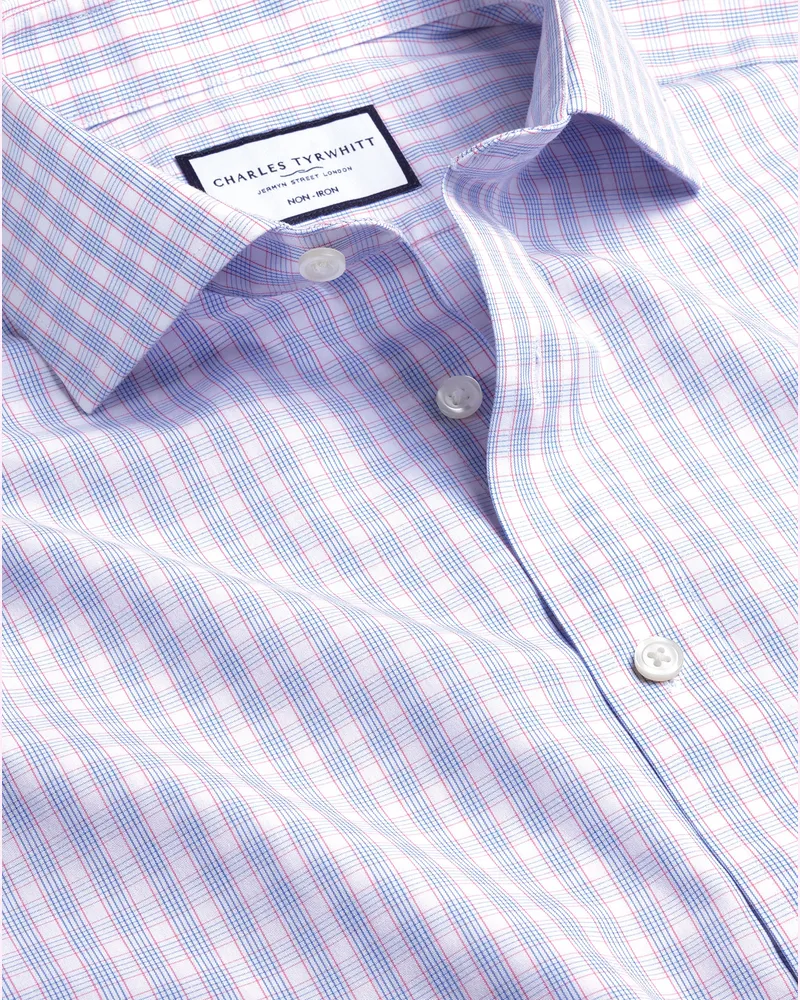 Charles Tyrwhitt Bügelfreies Popeline-Hemd Blau