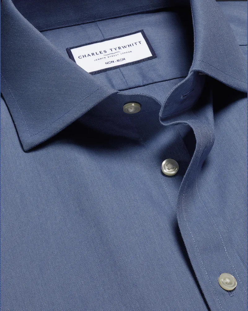 Charles Tyrwhitt Bügelfreies Twill-Hemd Indigoblau Indigo