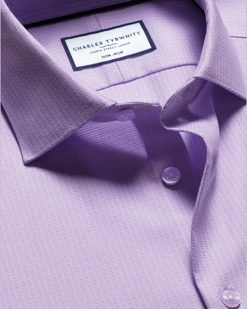 Charles Tyrwhitt Bügelfreies Hemd Purple
