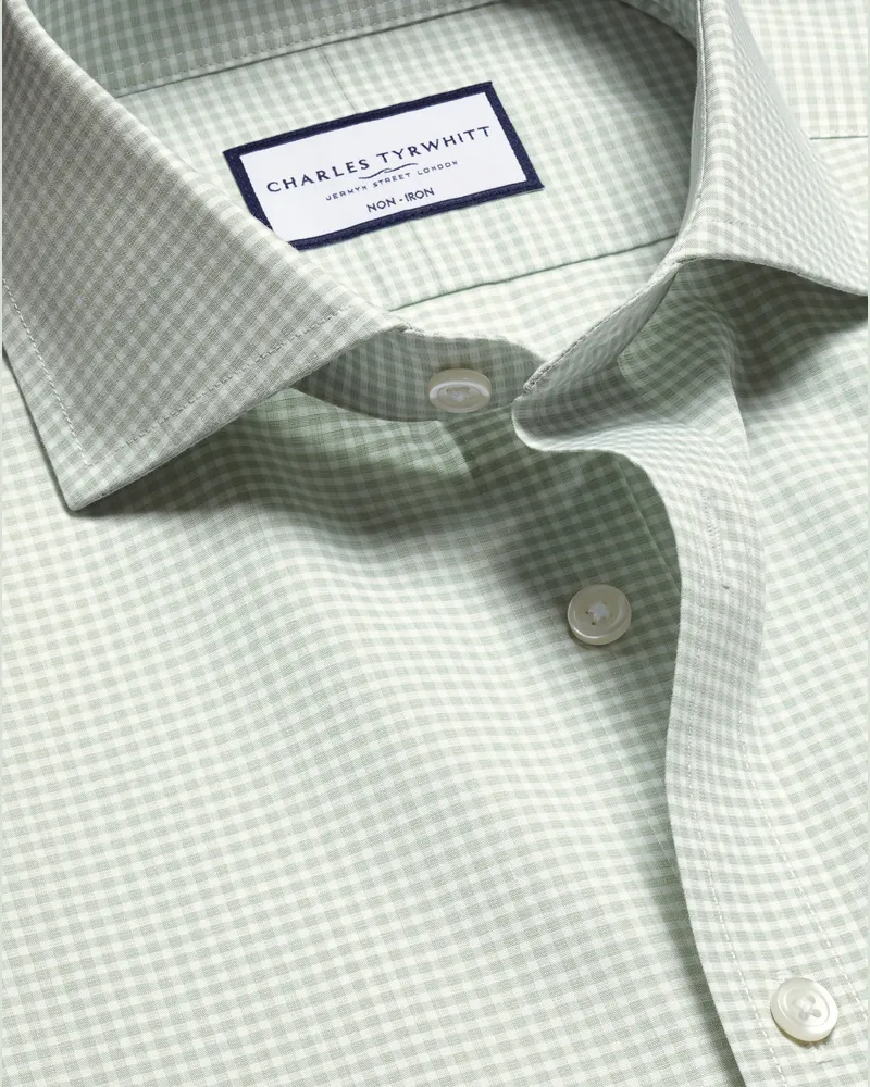 Charles Tyrwhitt Bügelfreies Popeline-Hemd Grün