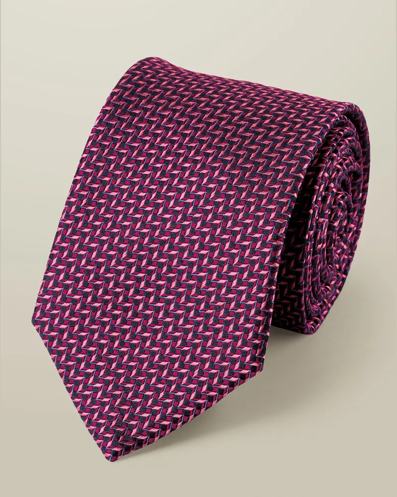 Charles Tyrwhitt Faux-Uni-Krawatte aus Seide Rosa