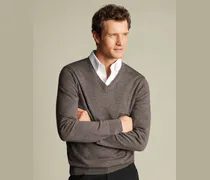 Merinopullover mit V-Ausschnitt