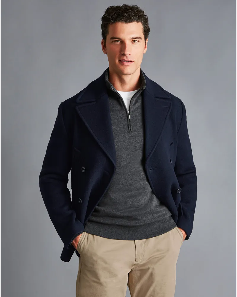 Charles Tyrwhitt Cabanjacke aus Wolle Marineblau Marineblau