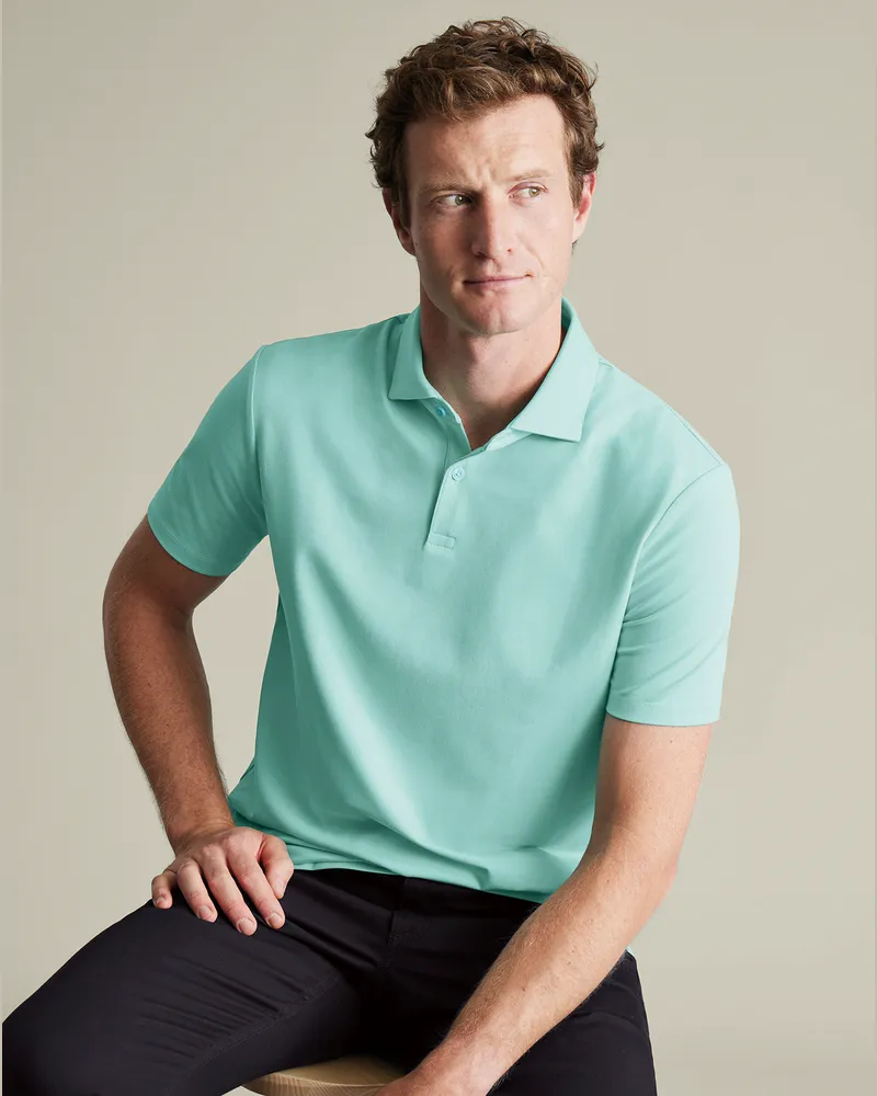 Charles Tyrwhitt Smartes Tyrwhitt Piqué-Polo Grün