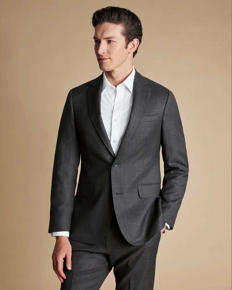 Charles Tyrwhitt Italienisches Luxusanzugsakko Grau